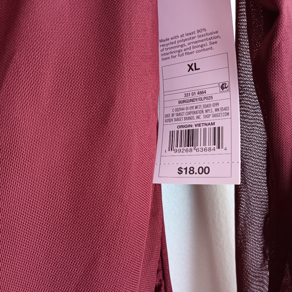 Elegant Burgundy Drape Neck Top - Picture 2 of 6
